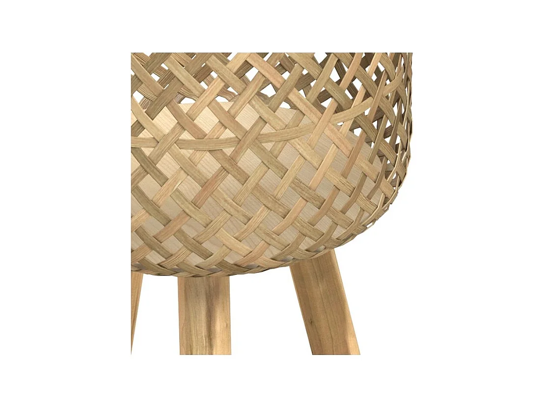 Jardinera con pie de teca y bambú (juego de 2) - Landi