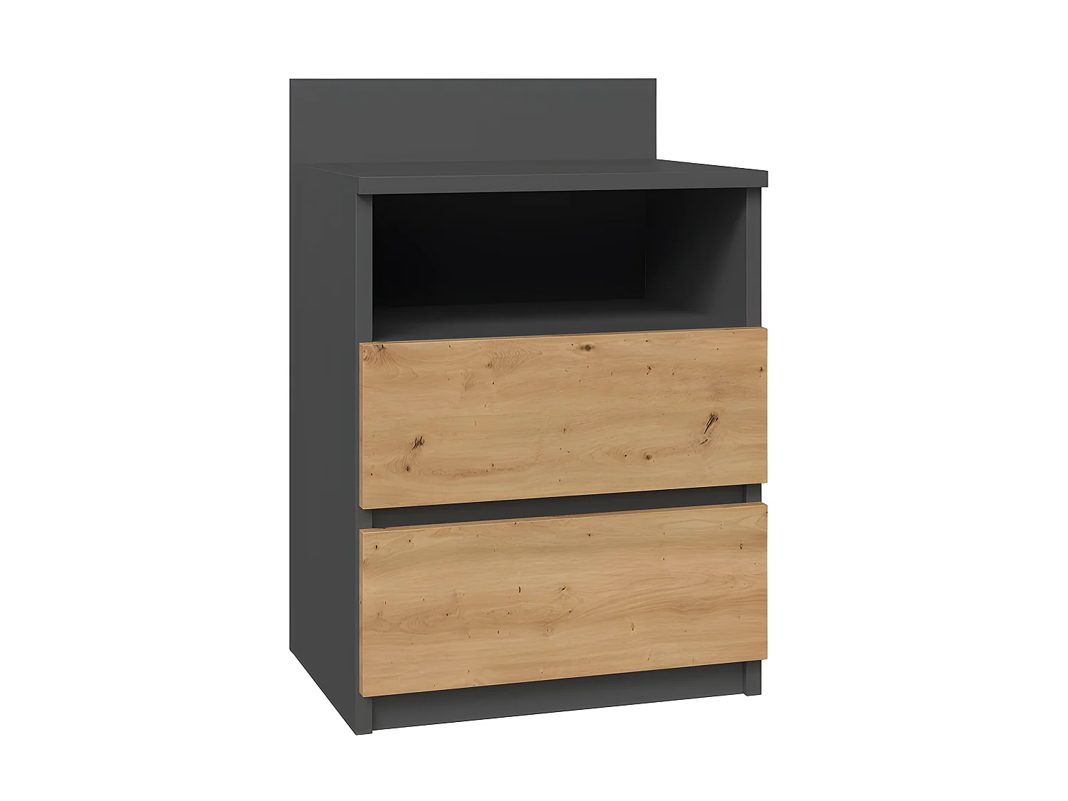 ASTER T1 - Table de chevet avec 2 tiroirs - 59x40x32 cm - Table de nuit - Style scandinave