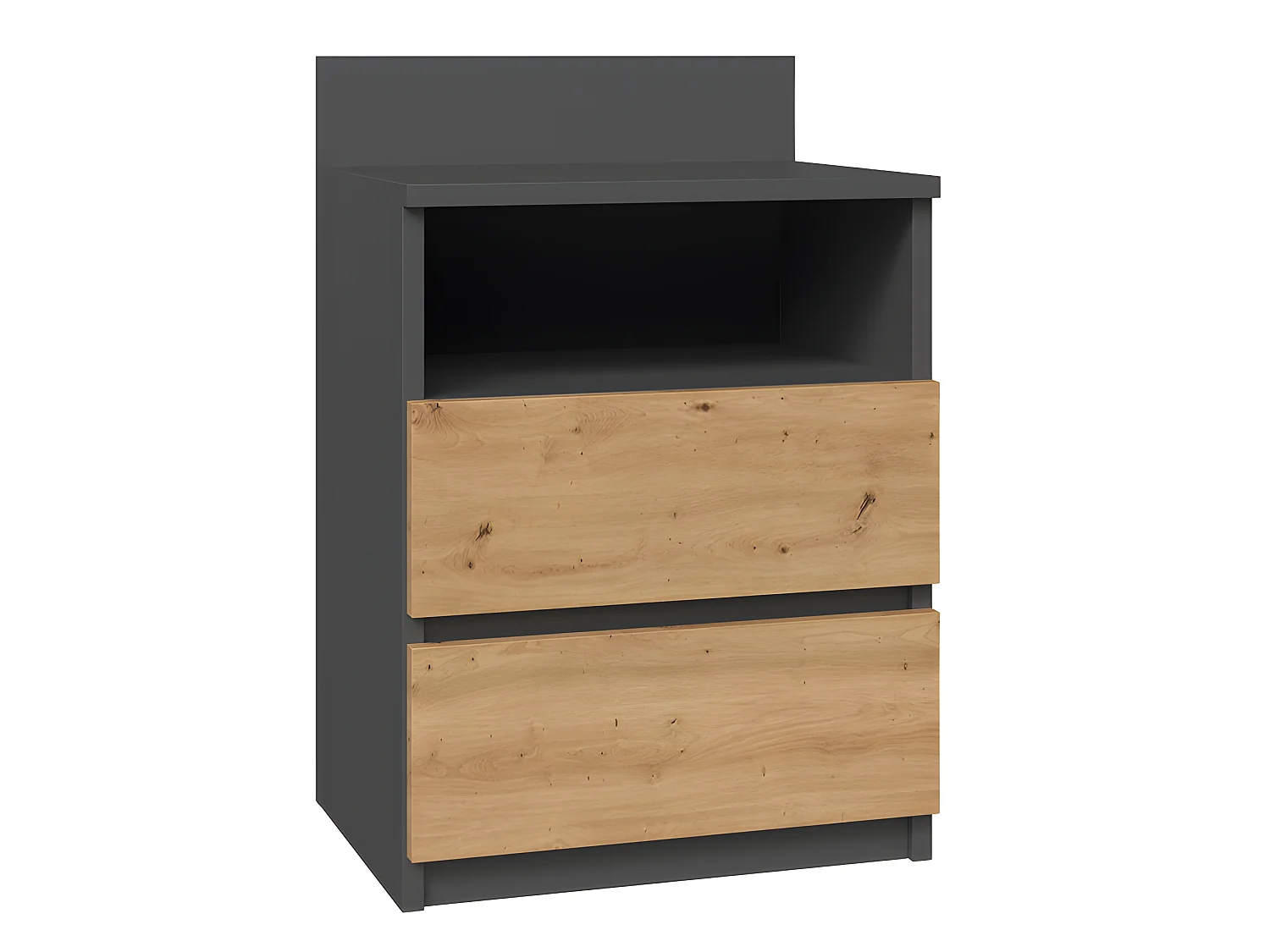 ASTER T1 - Comodino con 2 cassetti - 59x40x32 cm - Comodino - Stile scandinavo