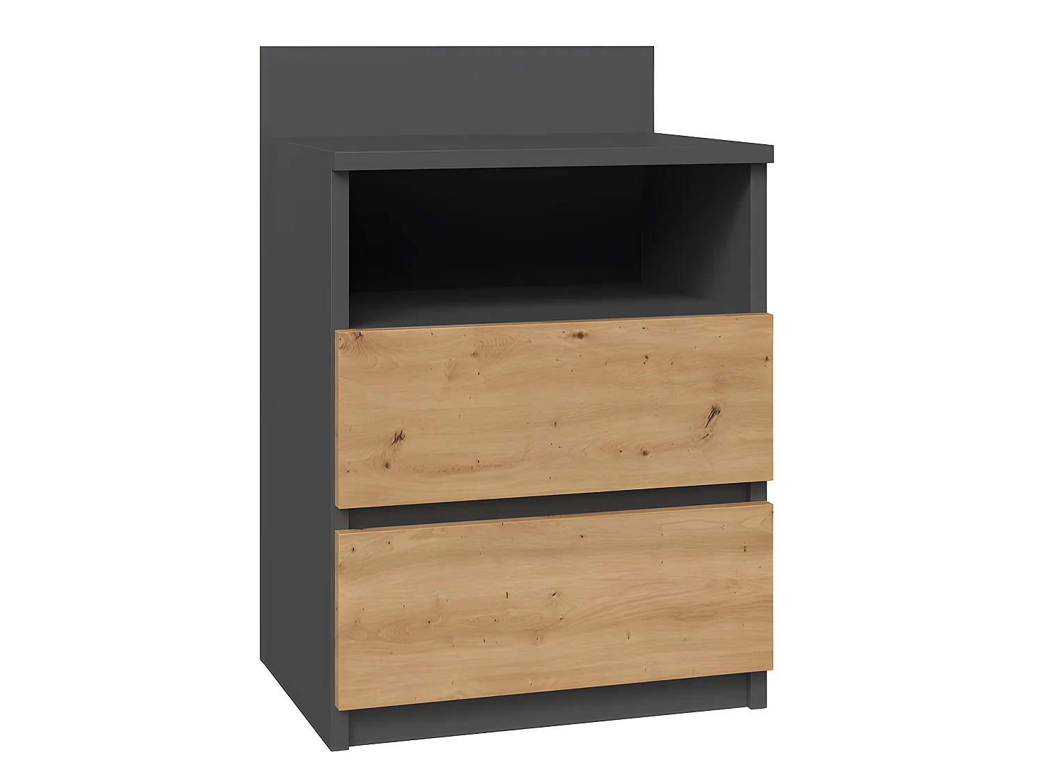 ASTER T1 - Comodino con 2 cassetti - 59x40x32 cm - Comodino - Stile scandinavo