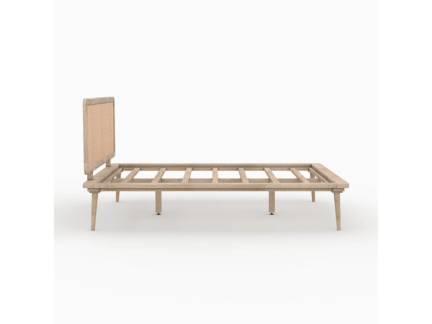 Cama doble 140x190 cm en madera y caña - Adik