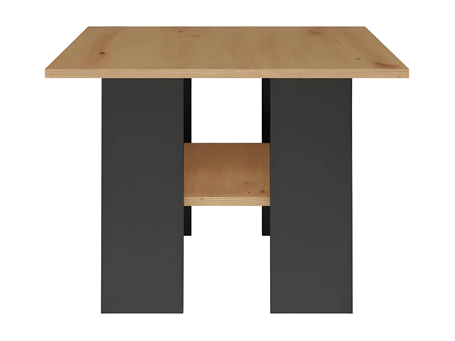 AURA - Mesa de centro cuadrada de estilo industrial - 60x60x45 cm - Mesa de centro con decoración de madera