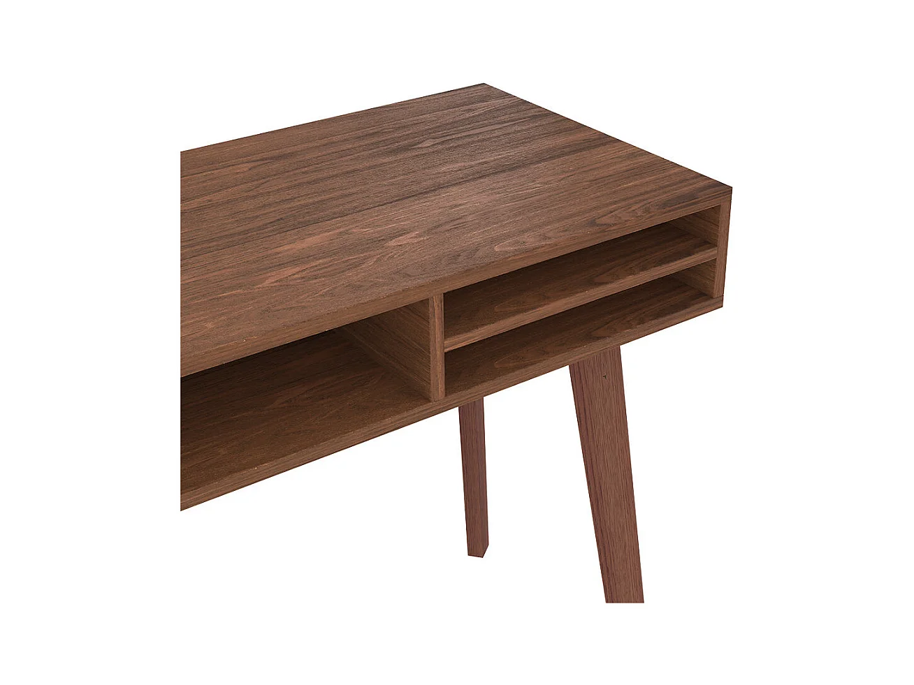 Scrivania con 1 cassetto e 3 nicchie in legno scuro - Moka