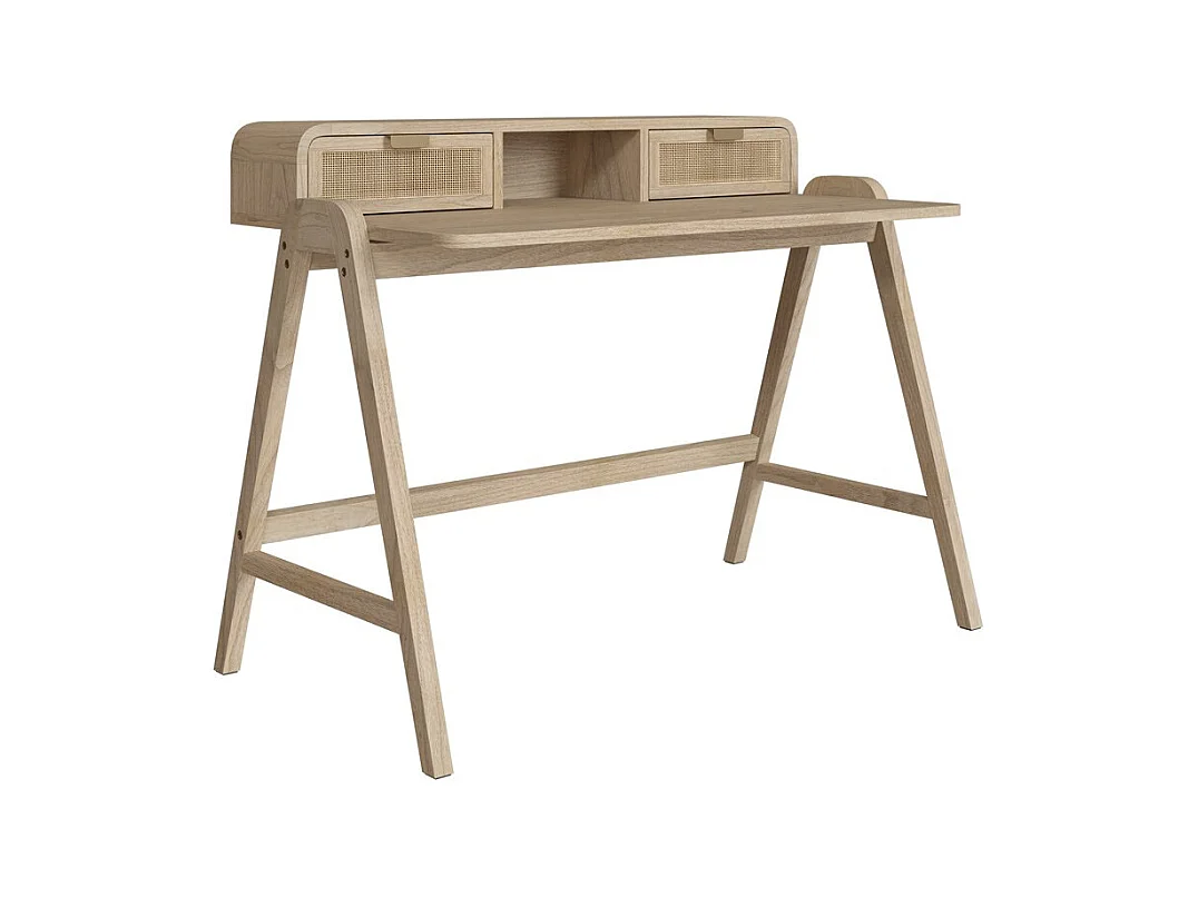 Bureau en bois de mindi et cannage - Khao