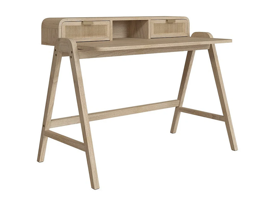 Bureau en bois de mindi et cannage - Khao