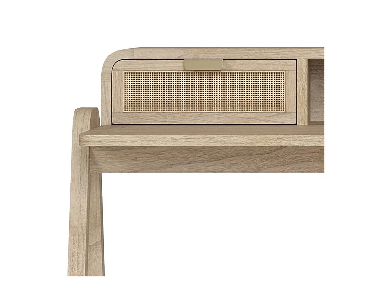 Bureau en bois de mindi et cannage - Khao