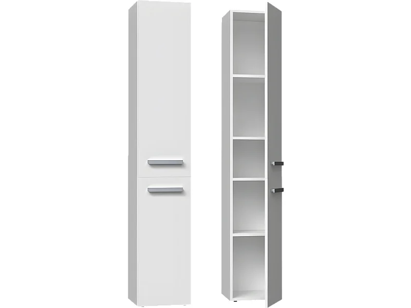 KOMMA - Meuble salle de bain 2 portes - 31x30x174 cm - Colonne rangement SDB