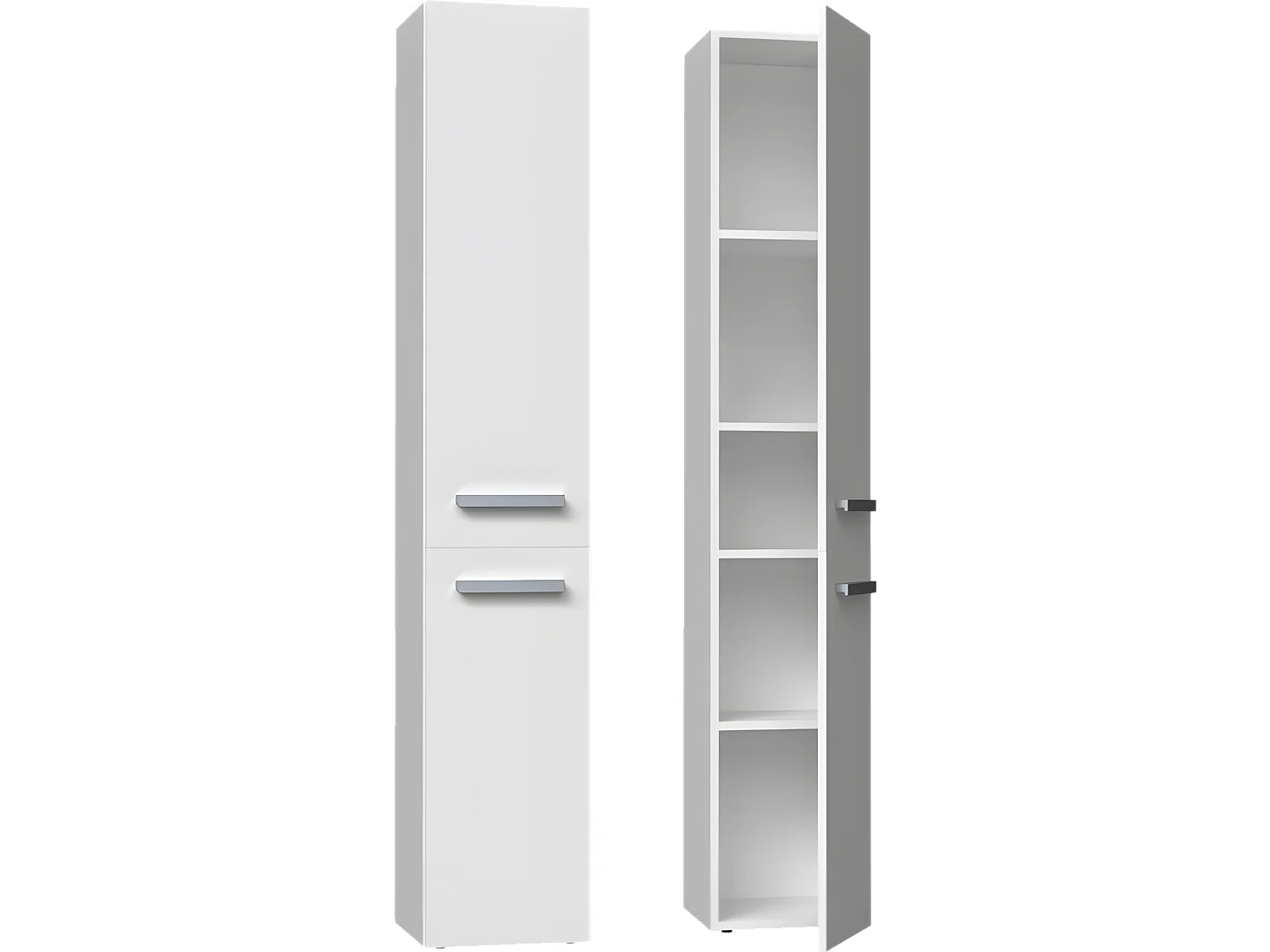 KOMMA - Meuble salle de bain 2 portes - 31x30x174 cm - Colonne rangement SDB