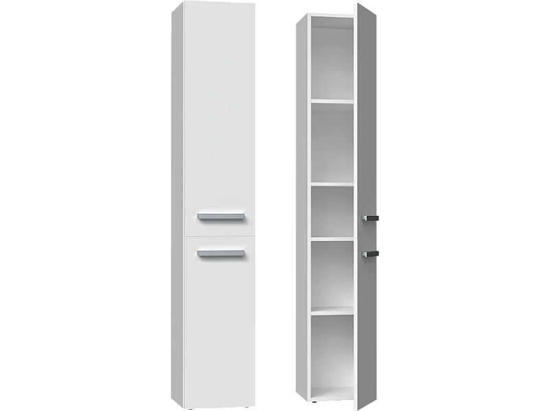 KOMMA - Meuble salle de bain 2 portes - 31x30x174 cm - Colonne rangement SDB