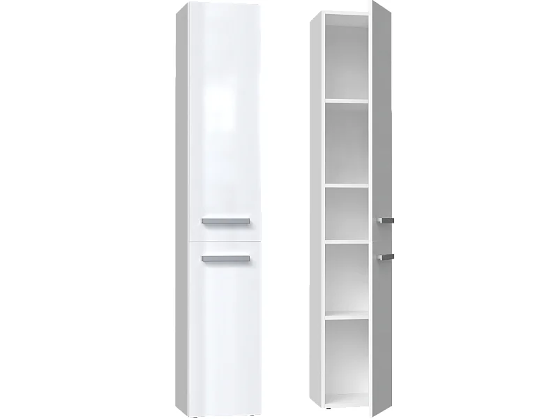 KOMMA - Meuble salle de bain 2 portes - 31x30x174cm - Colonne rangement SDB