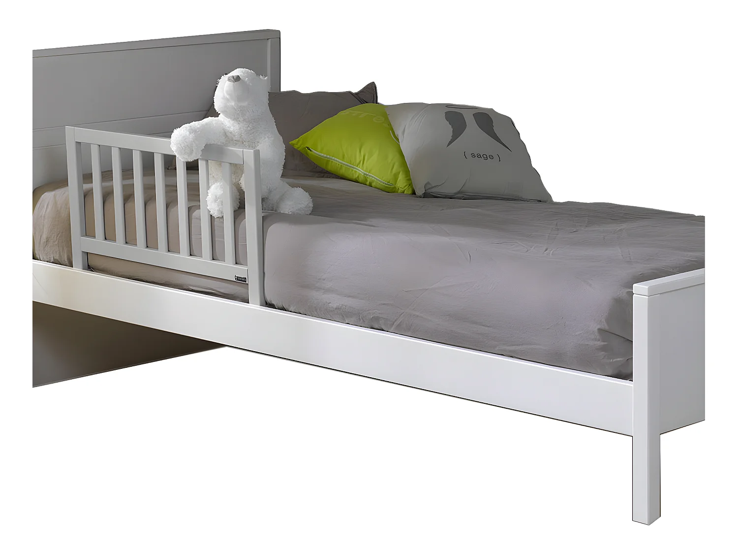 Barrière de lit enfant  bois massif gris clair AVA
