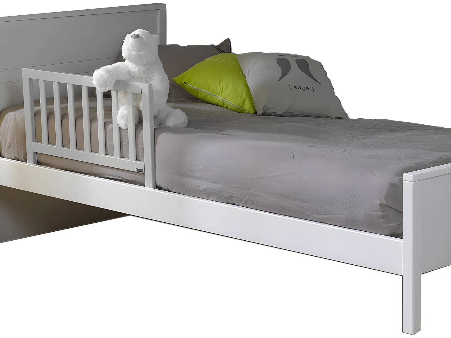 Barrière de lit enfant  bois massif gris clair AVA