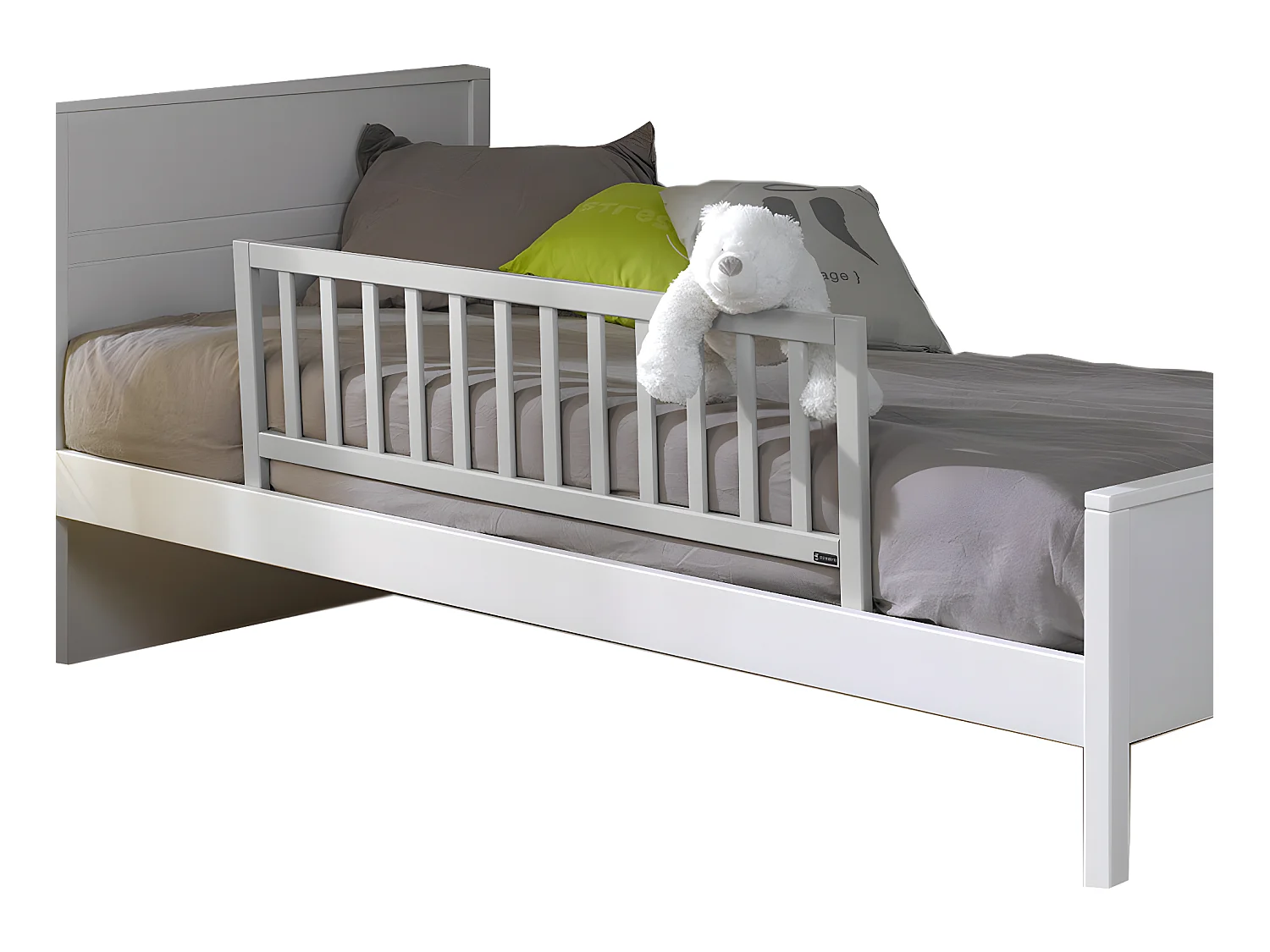 Barrière de lit enfant  bois massif gris clair NOÉ