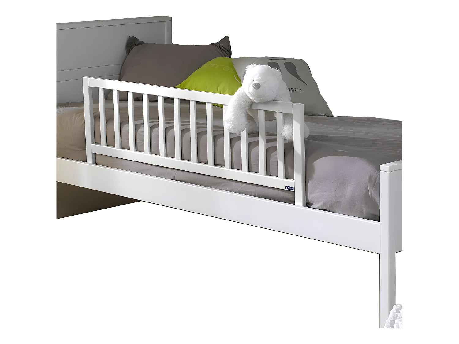 Barrière de lit enfant  bois massif blanc NOÉ
