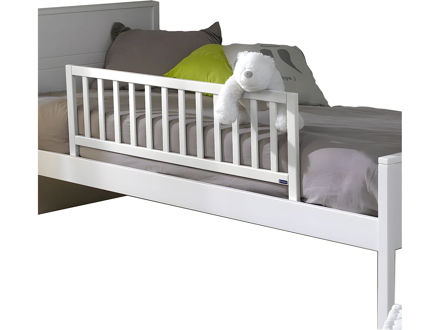Barrière de lit enfant  bois massif blanc NOÉ