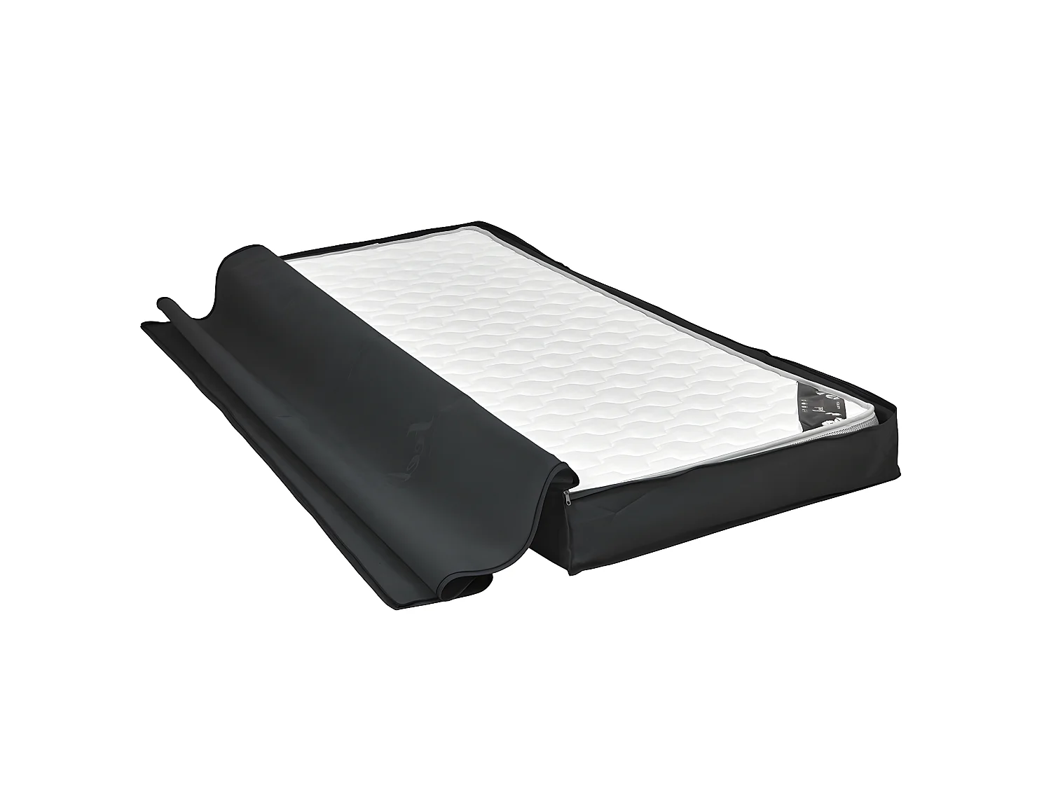 Housse de rangement de matelas 90x190 cm tissu noir SOMNUM