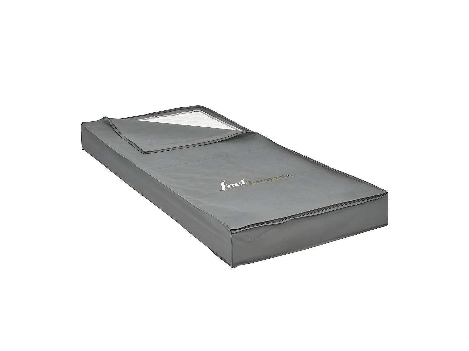 Housse de rangement de matelas 90x200 cm tissu gris SOMNUM