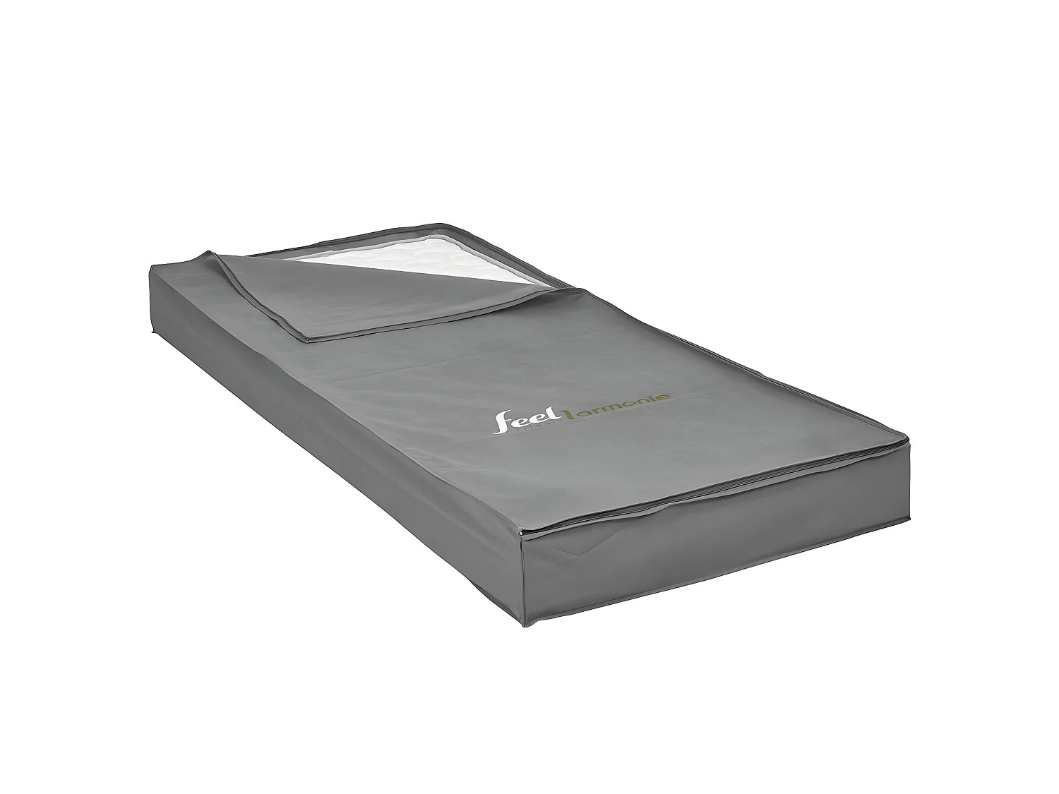 Housse de rangement de matelas 90x200 cm tissu gris SOMNUM
