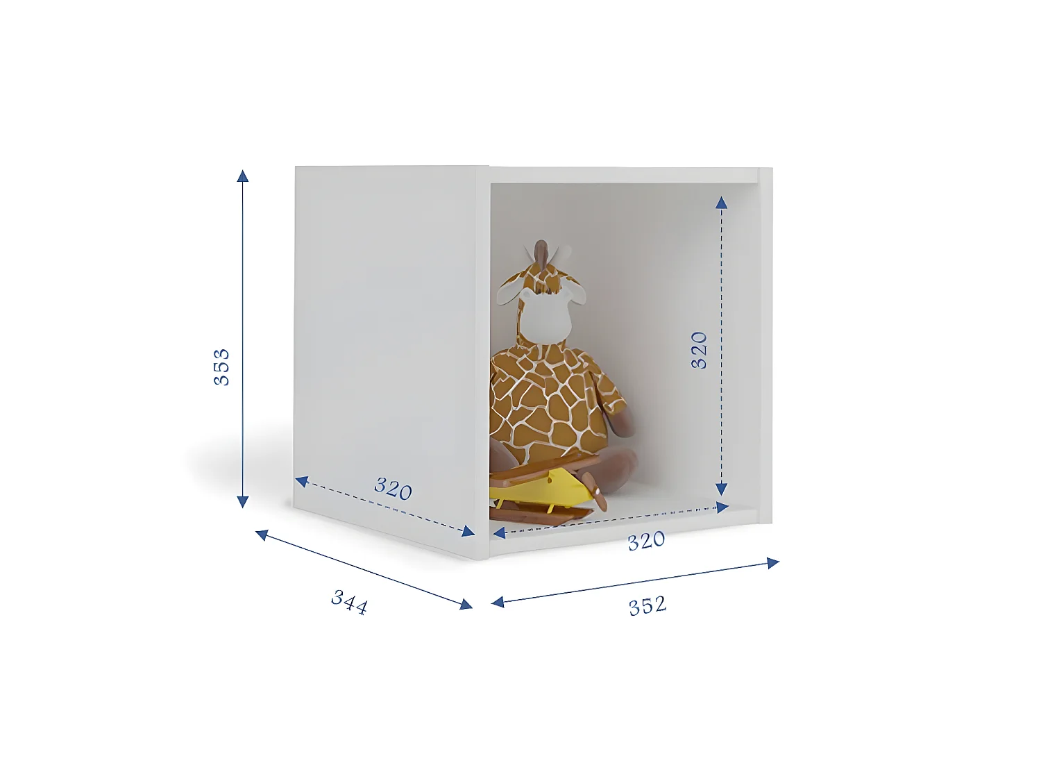 Casier de rangement 1 case  panneaux de fibres blanc TIMEUS