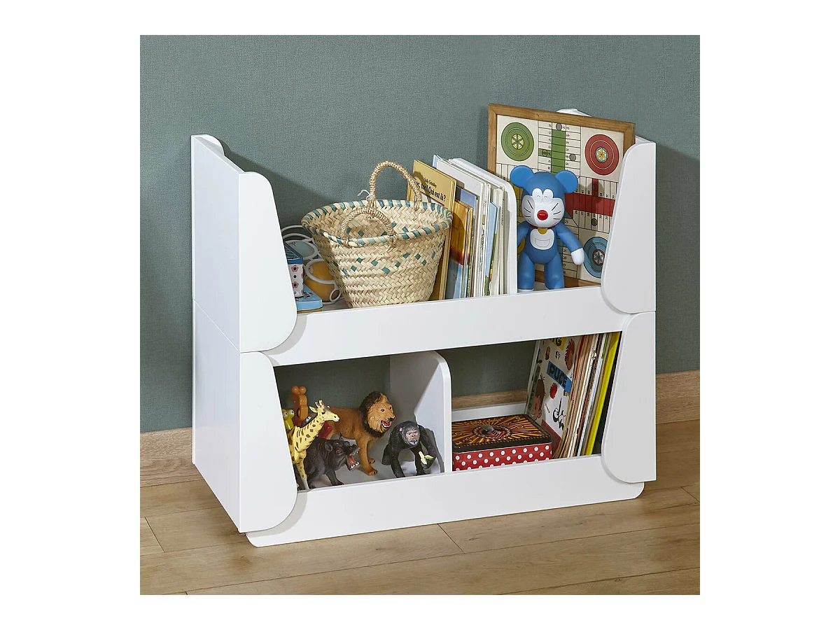 Etagere empilable  panneaux de fibres blanc PIKI