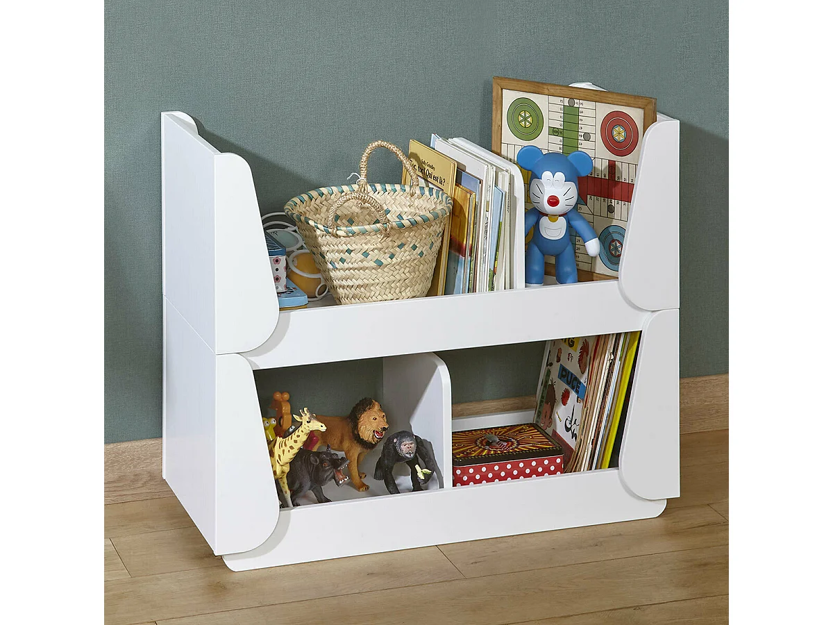 Etagere empilable  panneaux de fibres blanc PIKI