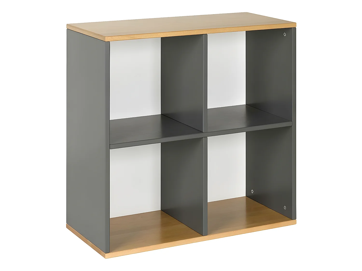 Meuble de rangement Peïo 4 cases   Gris anthracite et bois