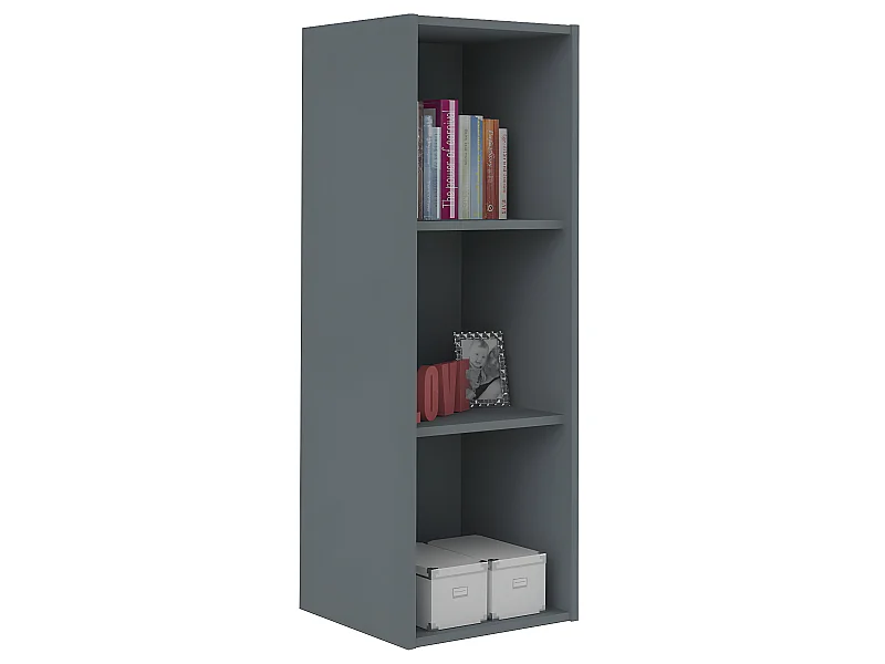 Casier de rangement 3 cases  panneaux de fibres gris TIMEUS