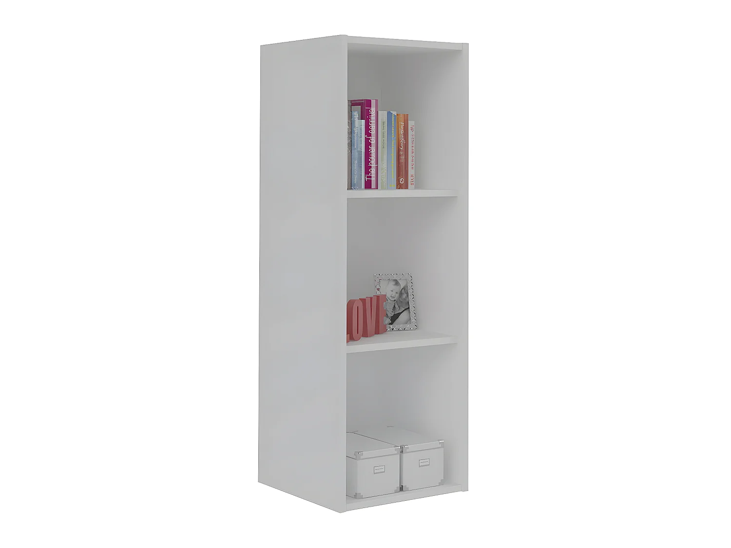 Casier de rangement 3 cases  panneaux de fibres blanc TIMEUS