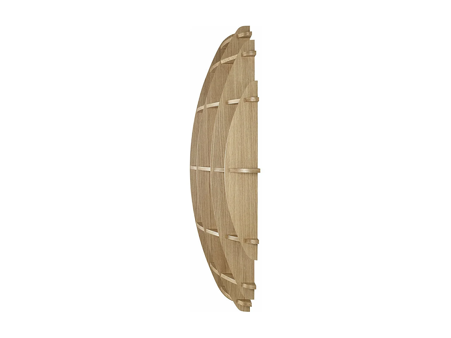 Etagère murale Demi lune  panneaux de fibres plaquage chêne DEVA