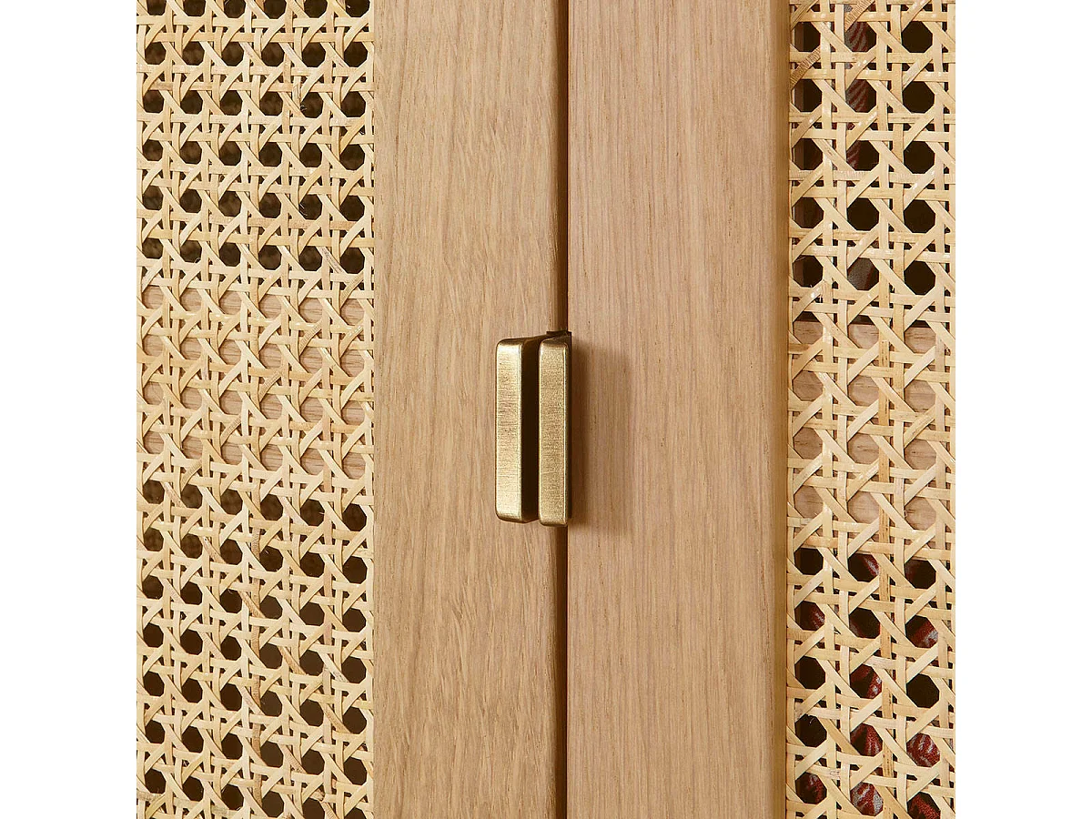 Armoire 2 portes et 2 tiroirs 194 cm bois massif bois naturel STELLA