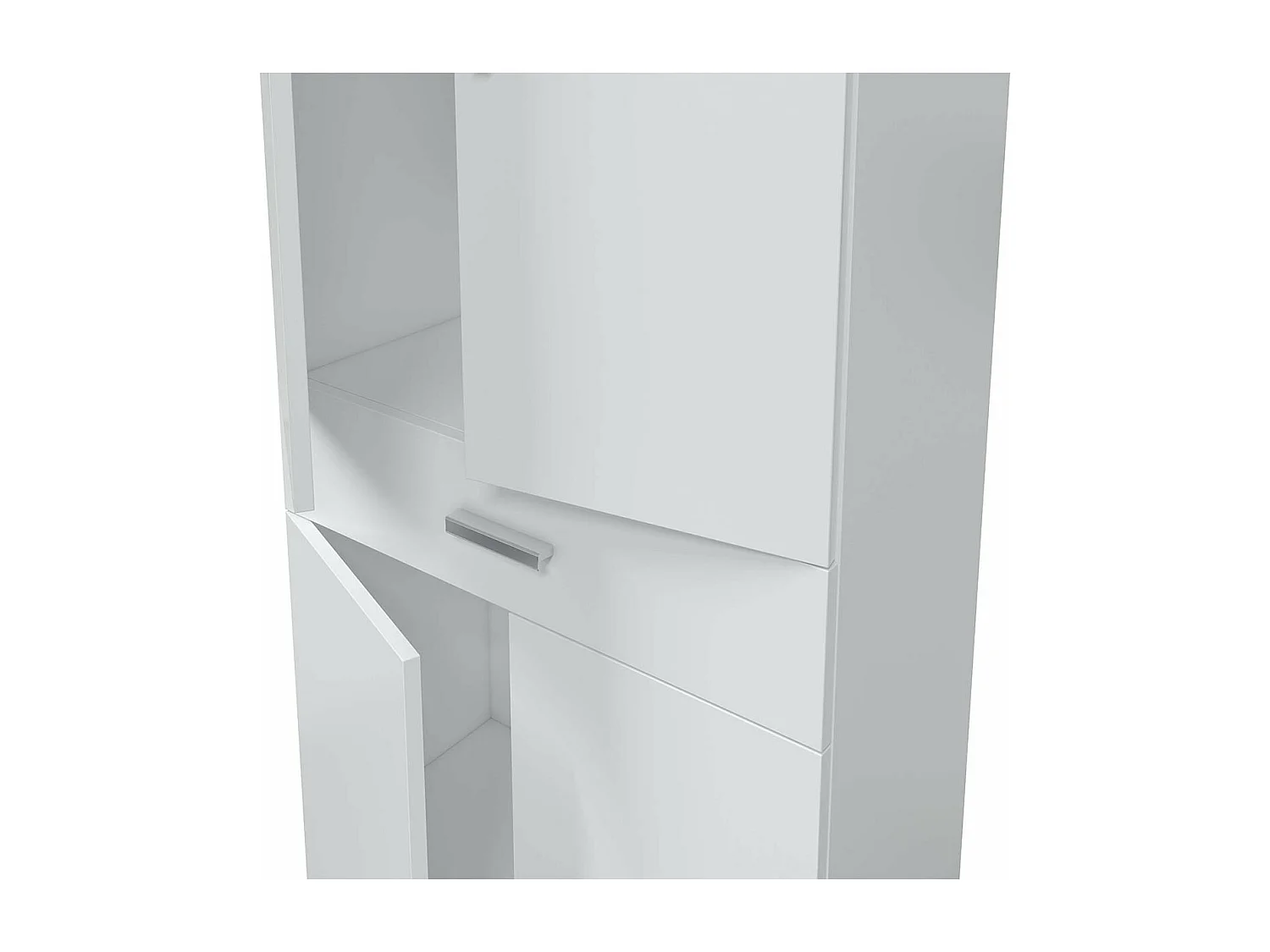 Colonne 4 portes et 1 tiroir blanc brillant L60 cm