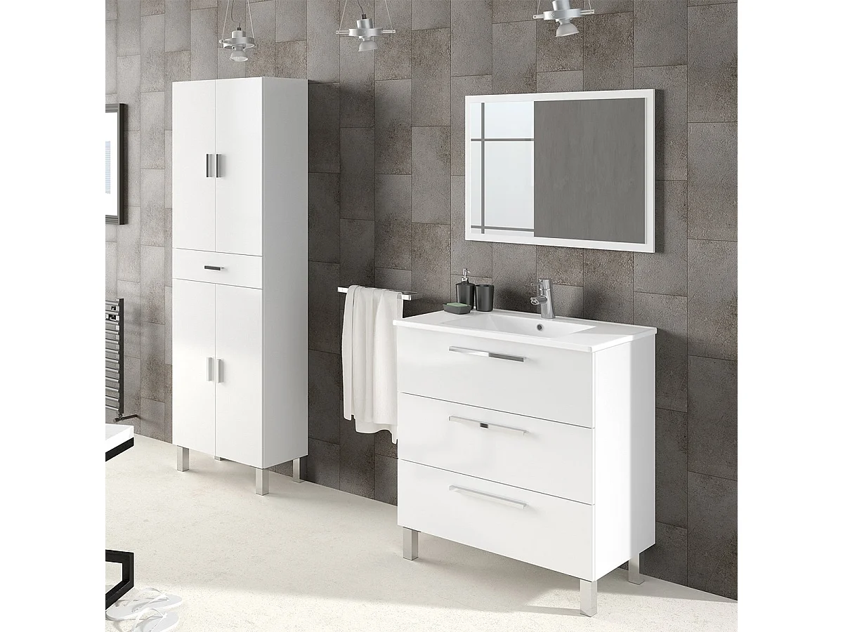 Columna Aruba para baño - 4 puertas + 1 cajón