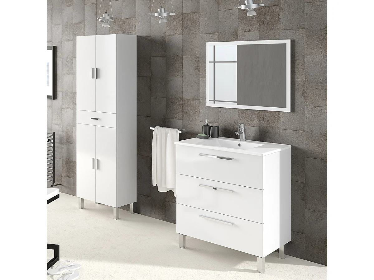 Columna Aruba para baño - 4 puertas + 1 cajón