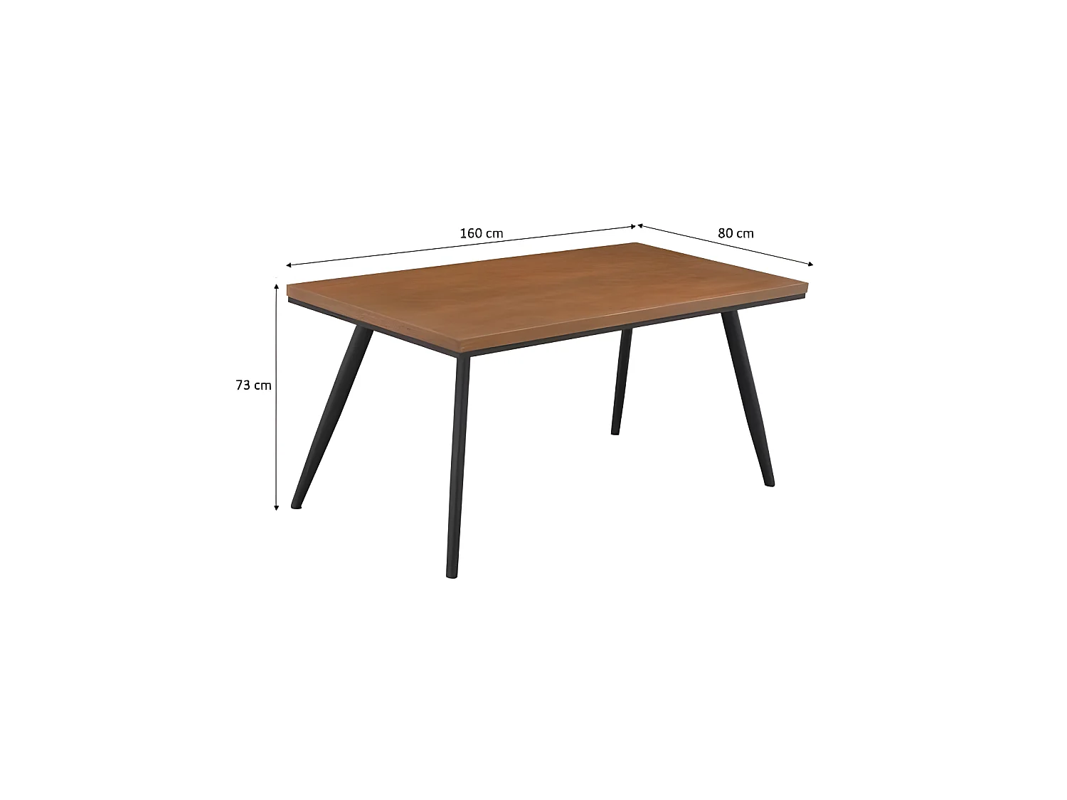 Table a manger de jardin - Acier + Bois - 160 x 80 x 74 cm