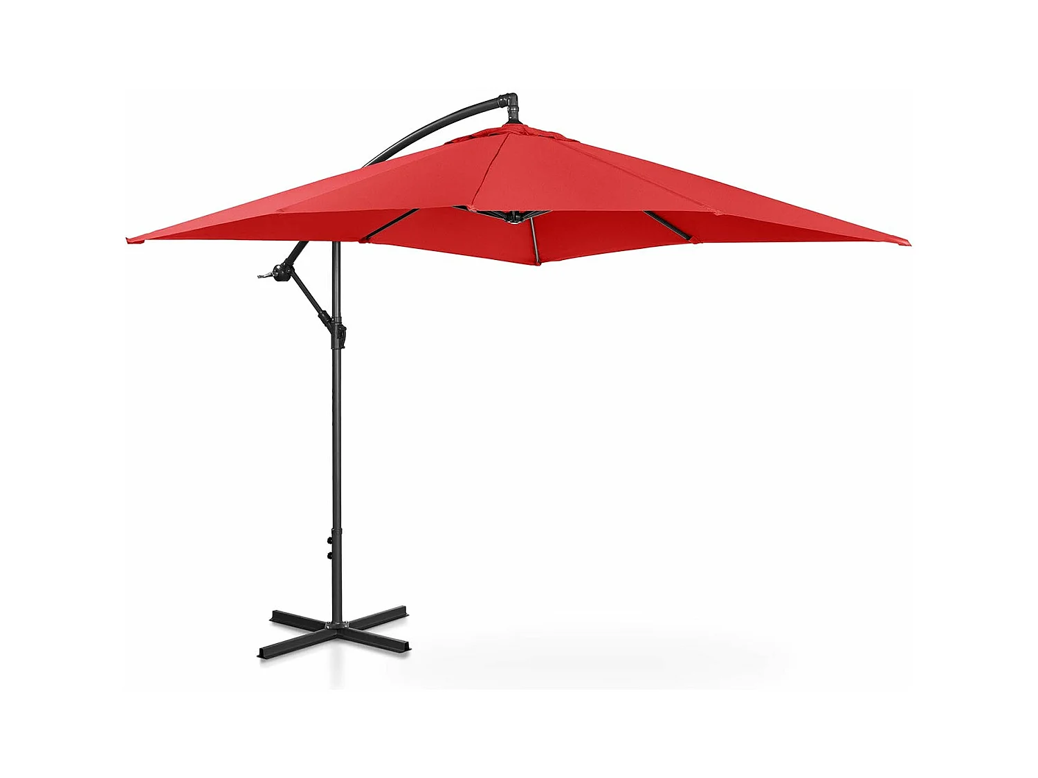 Guarda-sol offset - Vermelho - Retangular - 250 x 250 cm - Inclinável 14_0007603