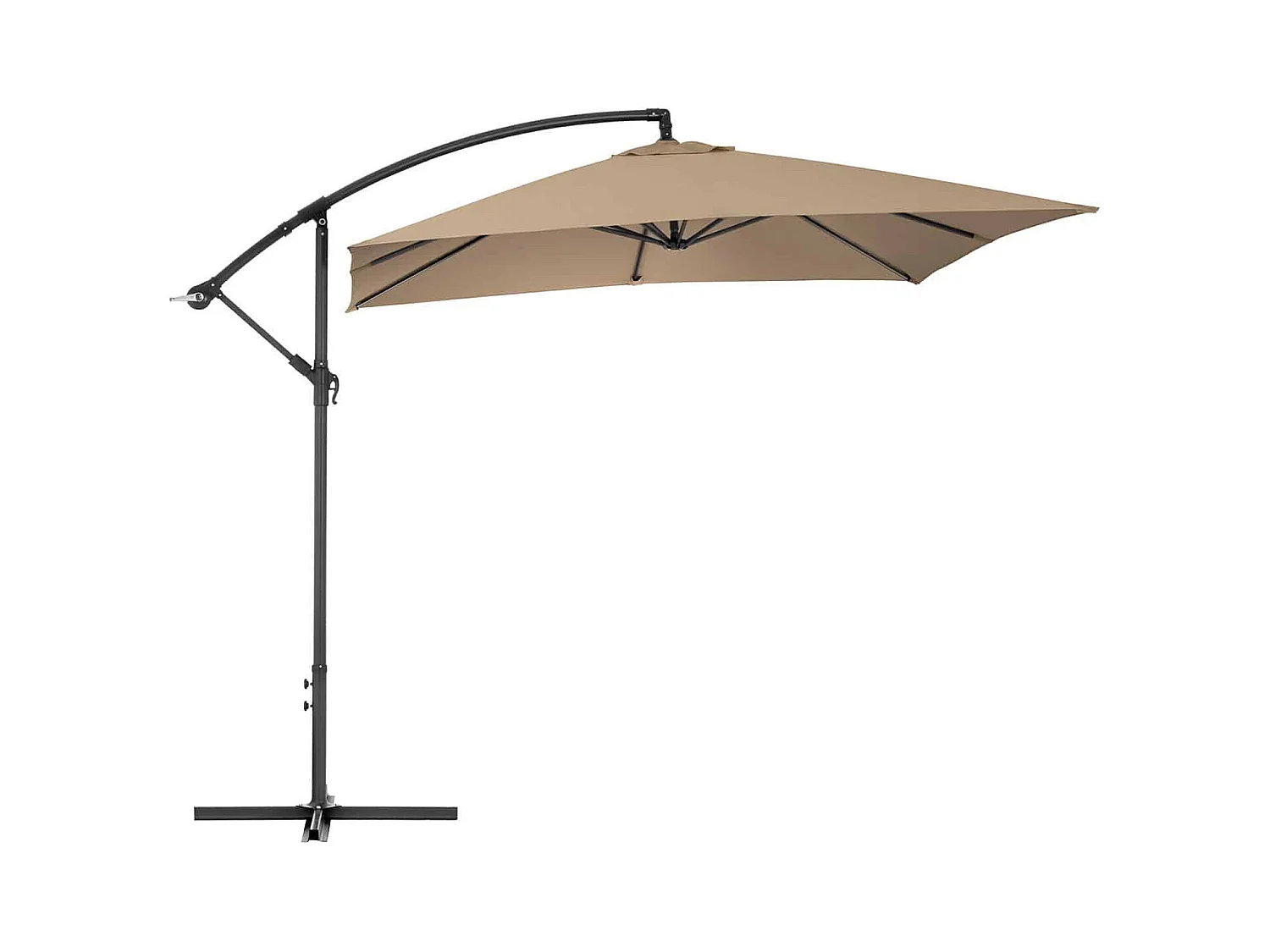 Guarda-sol offset - cinza - retangular - 250 x 250 cm - inclinável 14_0007588