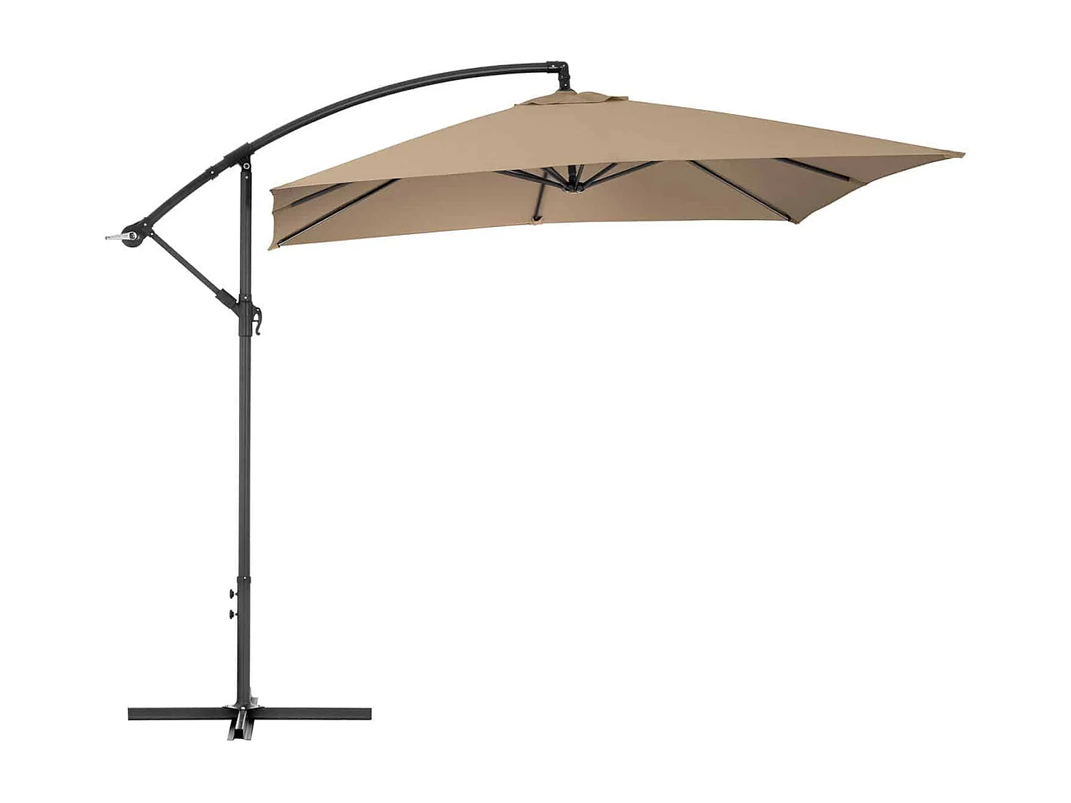 Ombrellone offset - tortora - rettangolare - 250 x 250 cm - inclinabile 14_0007588