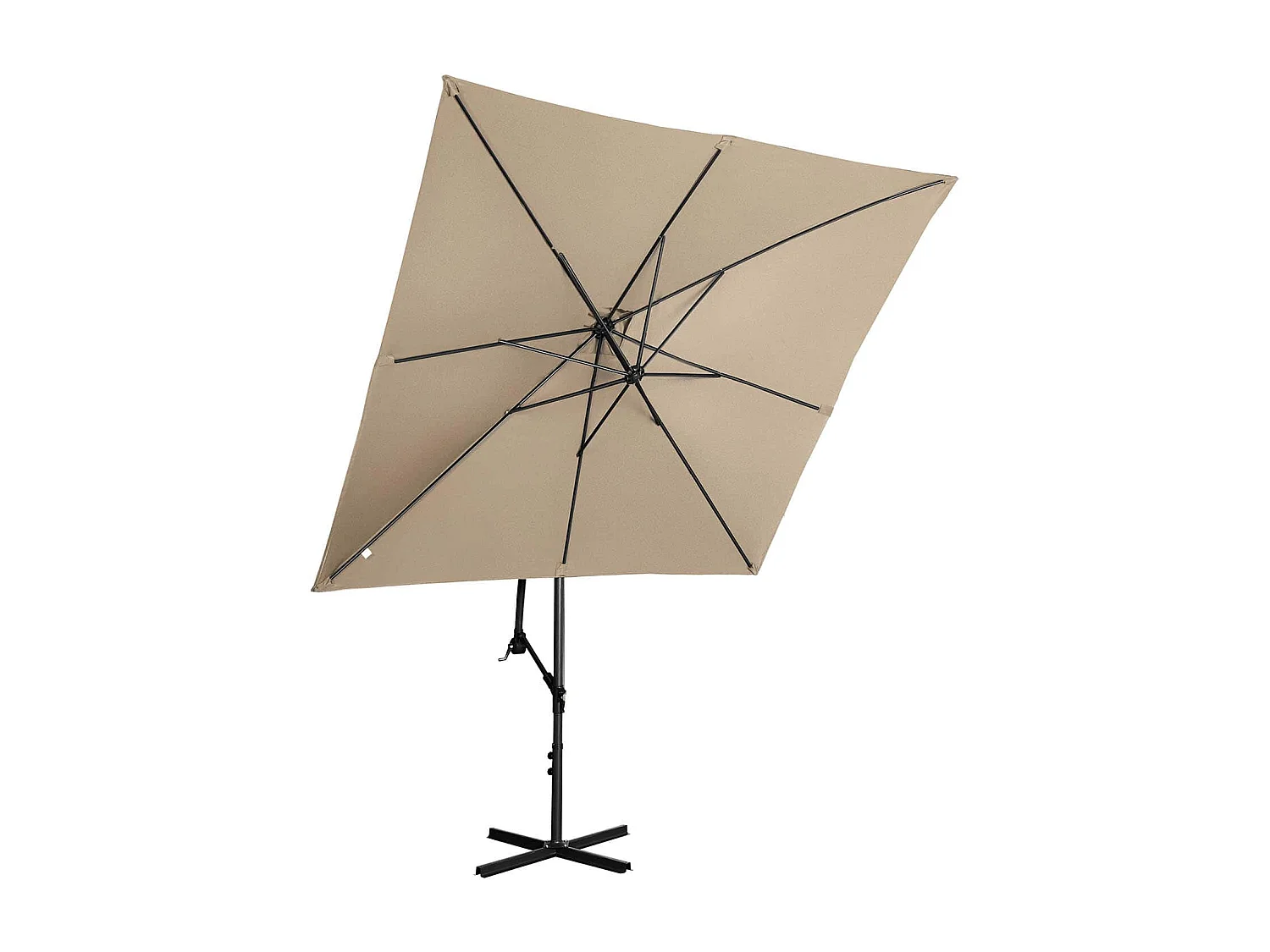 Ombrellone offset - tortora - rettangolare - 250 x 250 cm - inclinabile 14_0007588