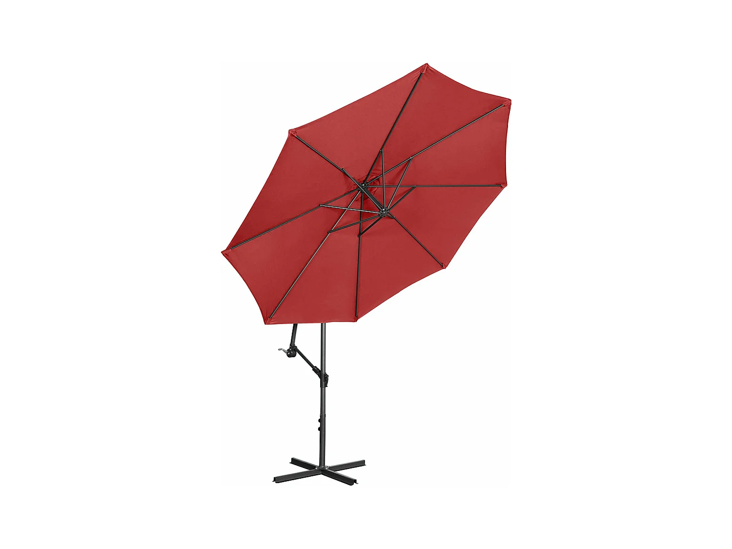 Sombrilla redonda desplazada diámetro 300 cm burdeos inclinable 14_0007599