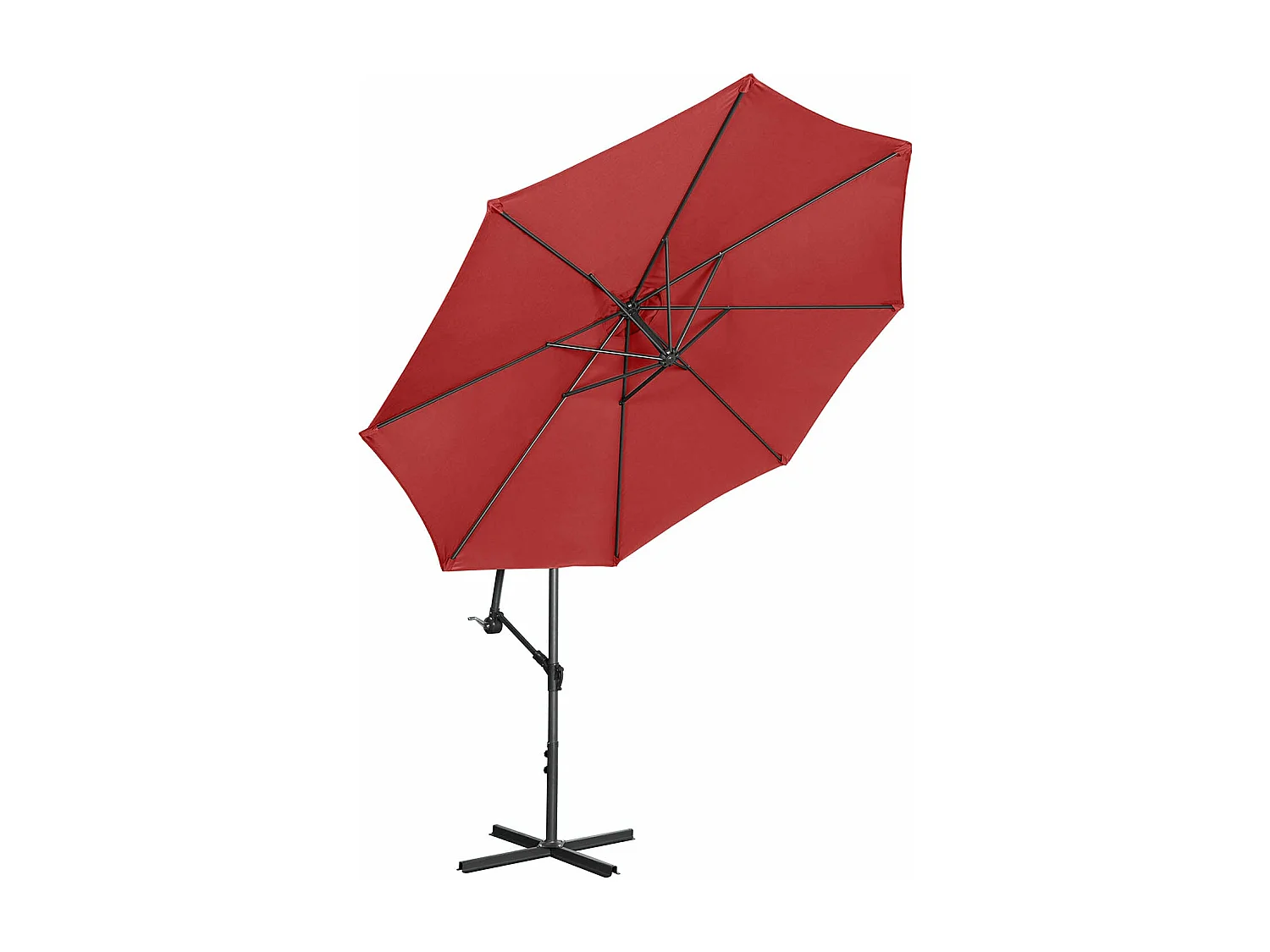 Sombrilla redonda desplazada diámetro 300 cm burdeos inclinable 14_0007599