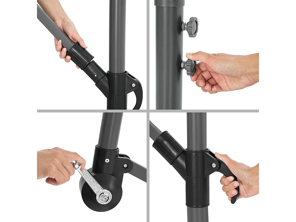 Parasol 350 cm avec beige 5.4 x 5.4 x 2.9 cm 2208121