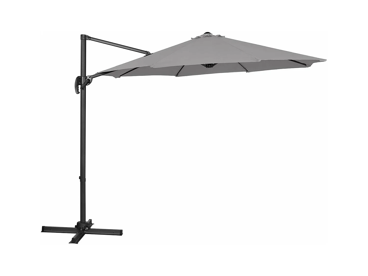 Parasol déporté rond diamètre grise 354 x 295 x 290 cm 14_0007583