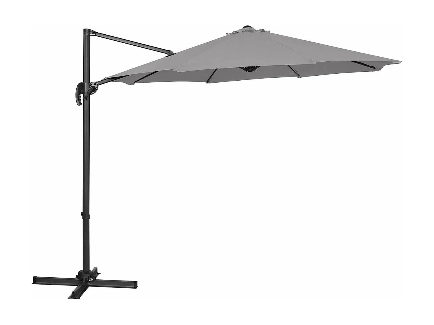 Parasol déporté rond diamètre grise 354 x 295 x 290 cm 14_0007583