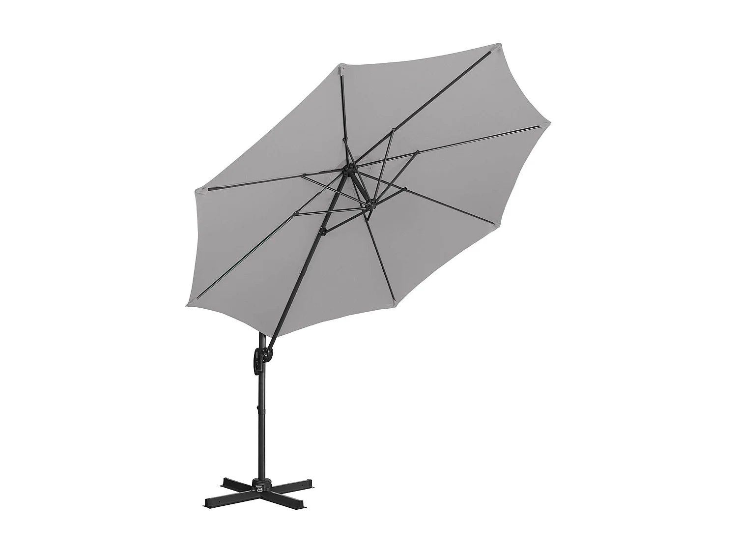 Parasol déporté rond diamètre grise 354 x 295 x 290 cm 14_0007583