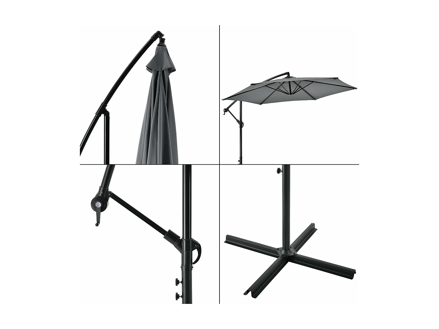 Parasol déporté hexagonal avec grise 290 x 290 x 245 cm 03_0005912