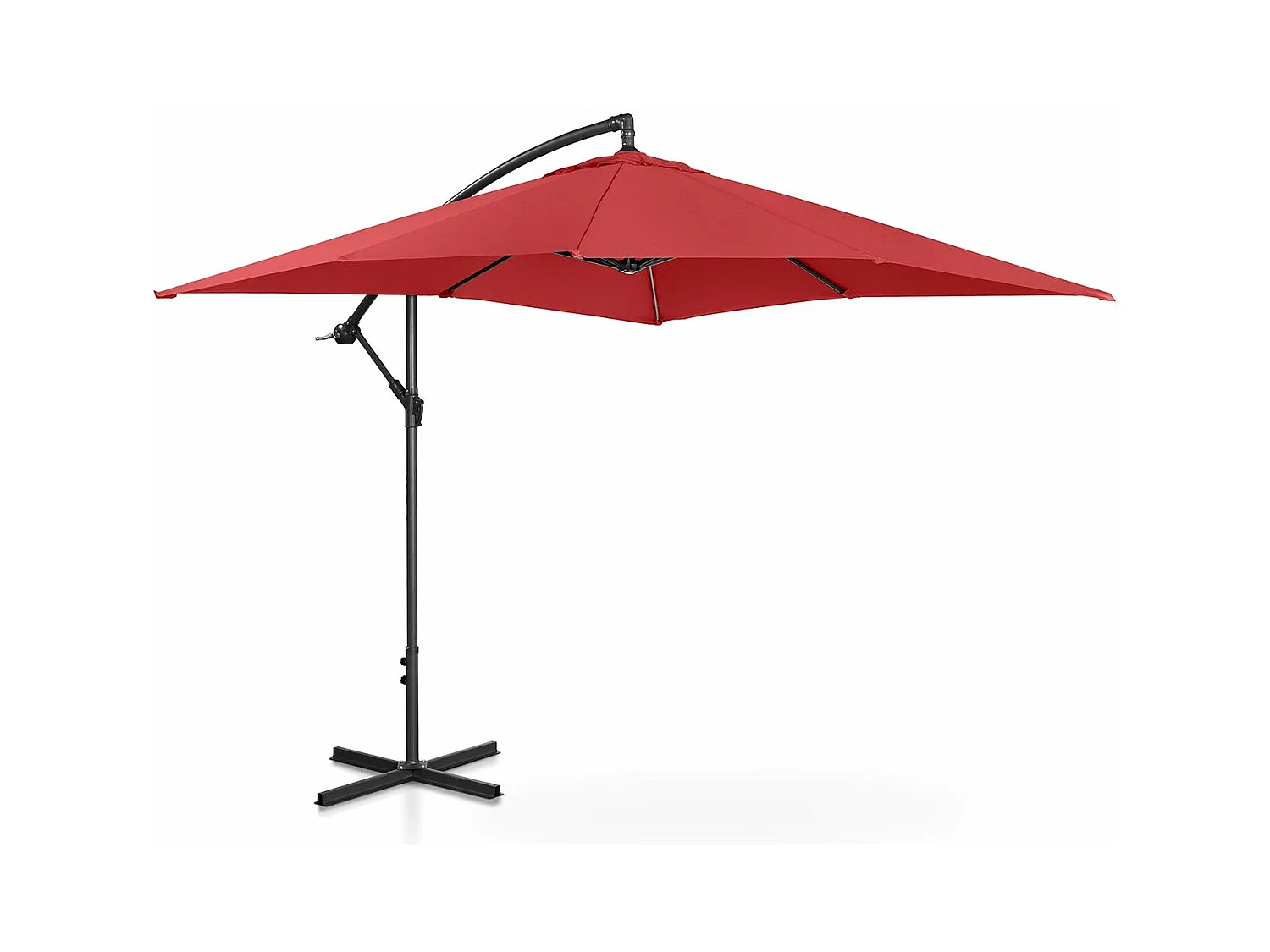 Guarda-sol retangular deslocado 250 x 250 cm inclinável vinho 14_0007604