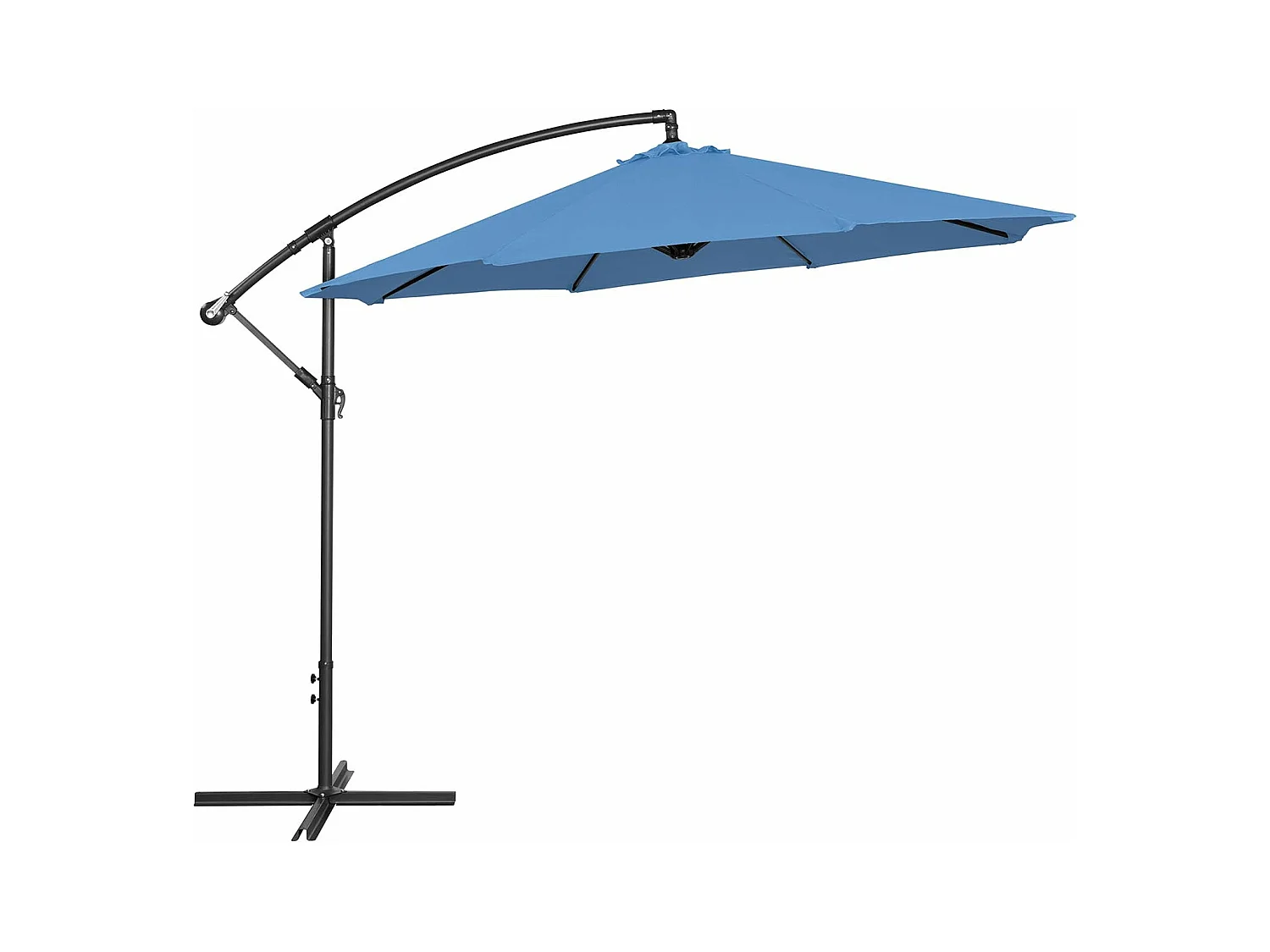 Parasol déporté rond diamètre bleue 330 x 292 x 262 cm 14_0007597
