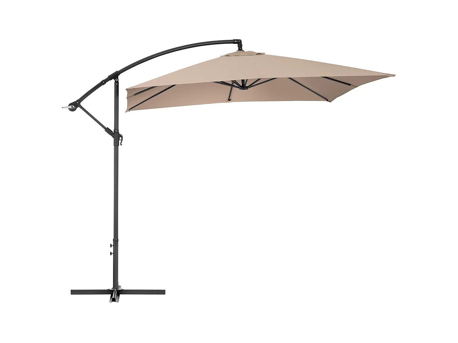 Sombrilla rectangular desplazada 250 x 250 cm inclinable crema 14_0007585