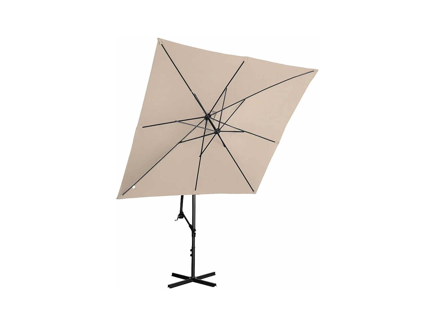 Sombrilla rectangular desplazada 250 x 250 cm inclinable crema 14_0007585
