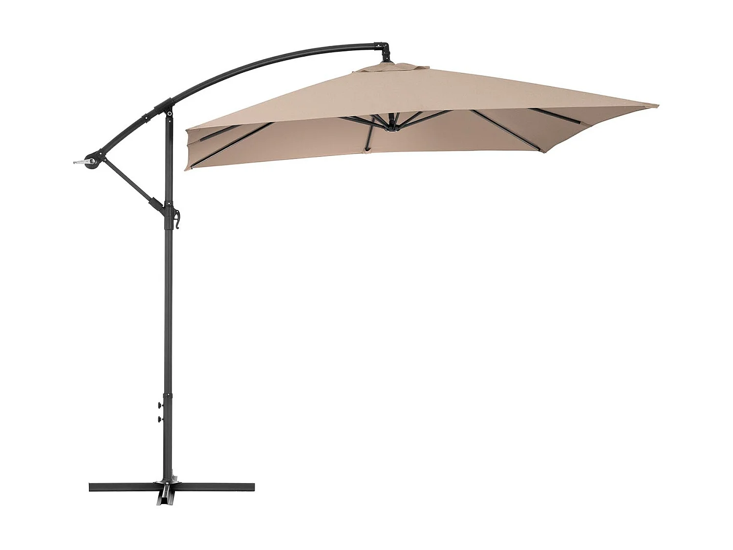 Sombrilla rectangular desplazada 250 x 250 cm inclinable crema 14_0007585